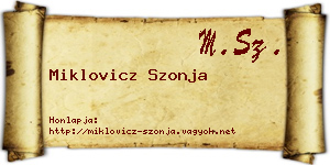 Miklovicz Szonja névjegykártya